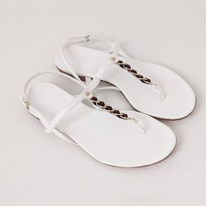 GUCCI White leather sandals